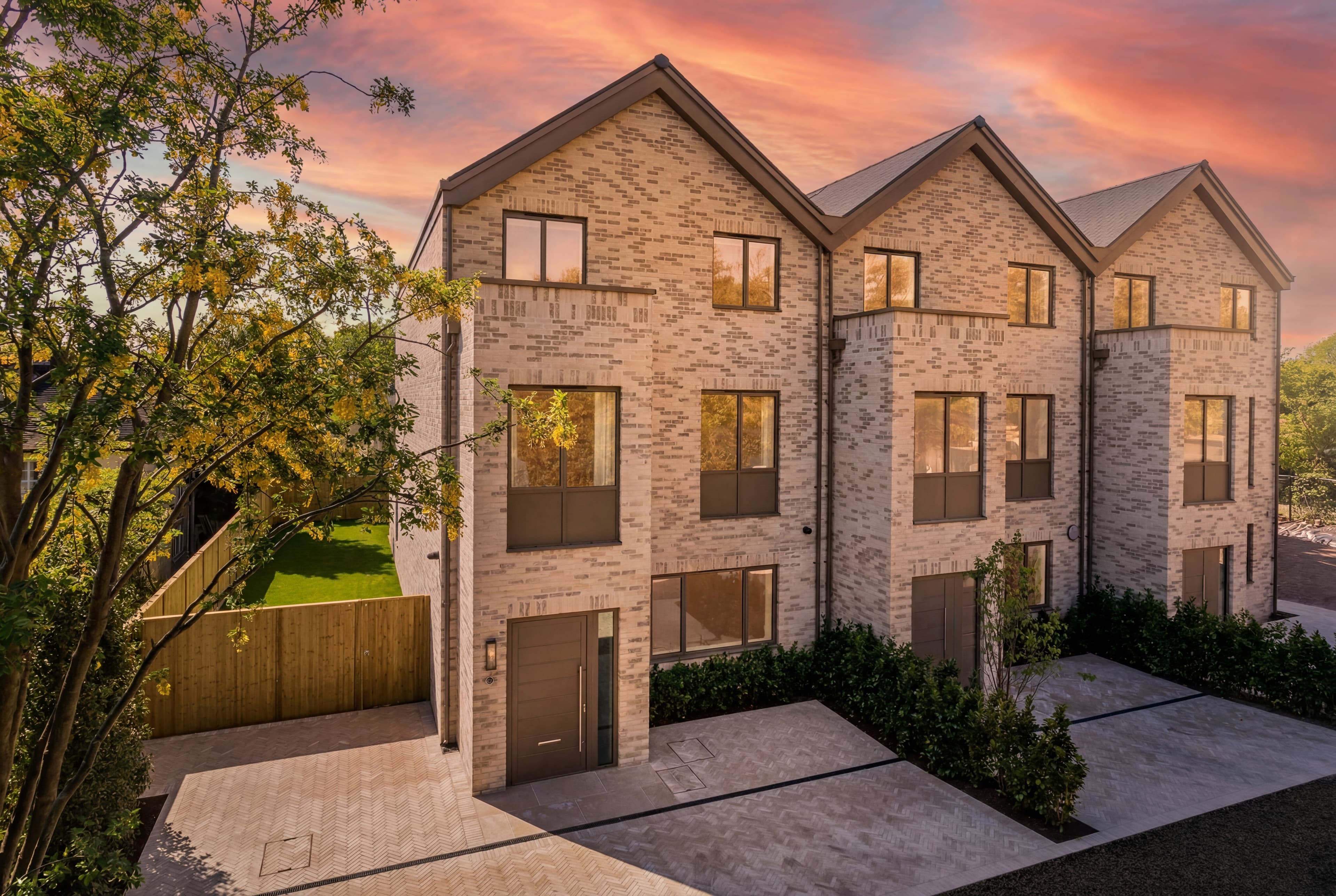 Swift Place exterior at golden hour