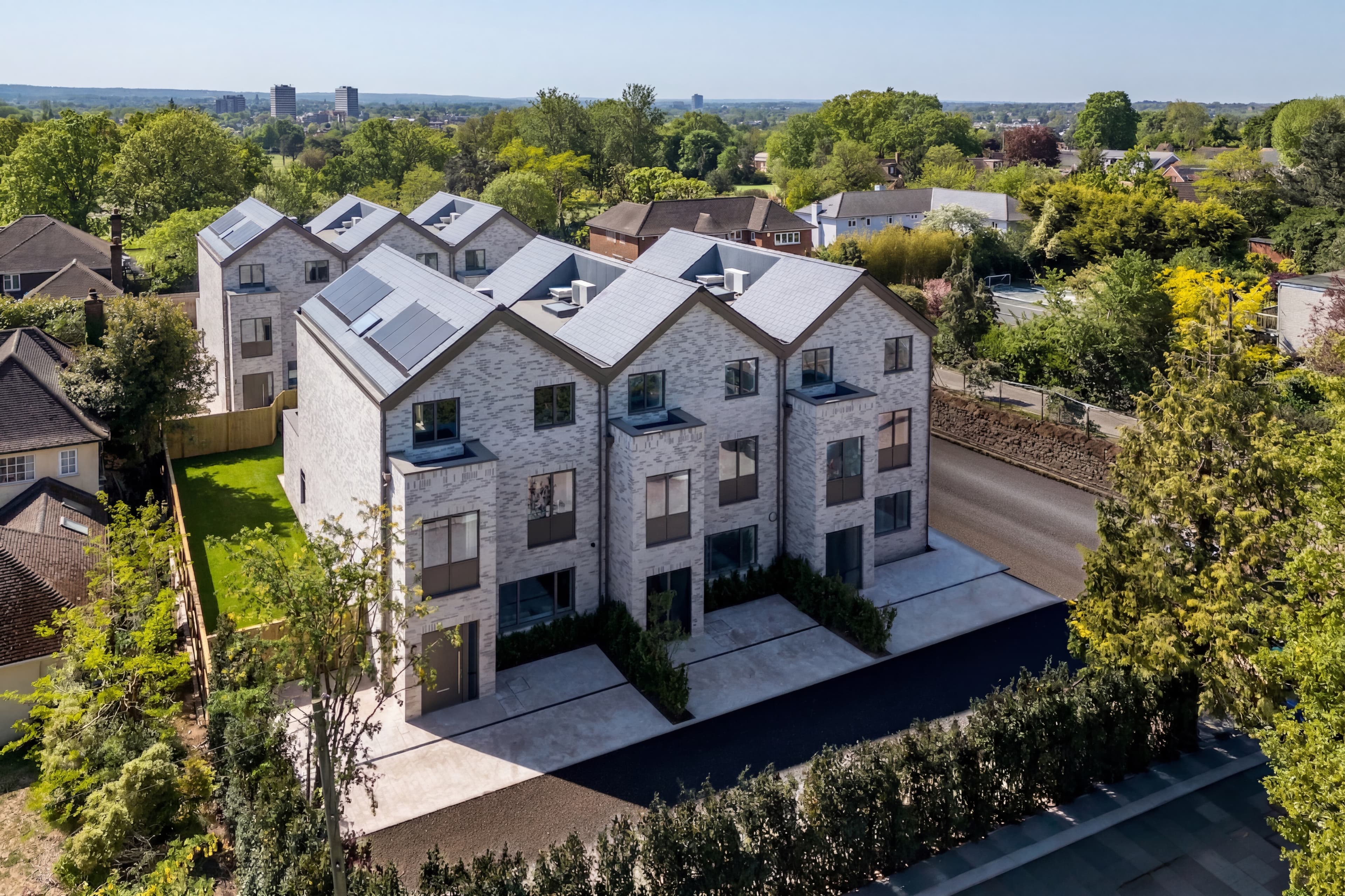 Aerial view of Swift Place and the surrounding neighbourhood